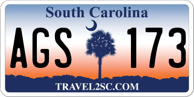 SC license plate AGS173