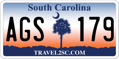 SC license plate AGS179