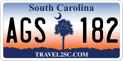 SC license plate AGS182
