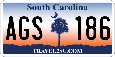 SC license plate AGS186
