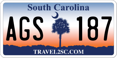 SC license plate AGS187