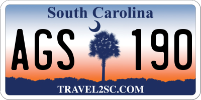 SC license plate AGS190
