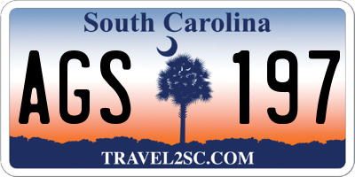 SC license plate AGS197