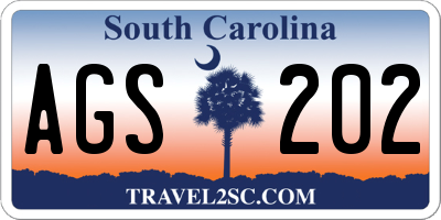 SC license plate AGS202