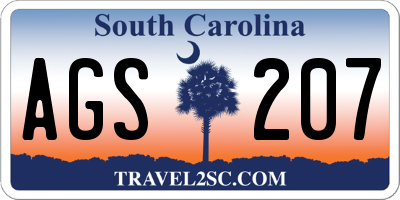 SC license plate AGS207