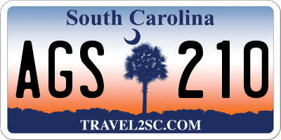 SC license plate AGS210