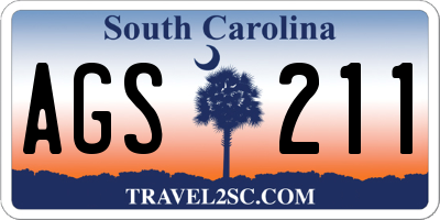 SC license plate AGS211