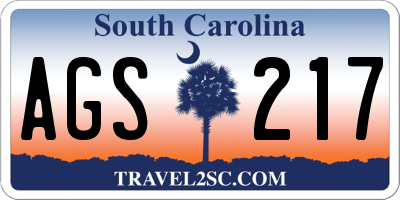 SC license plate AGS217