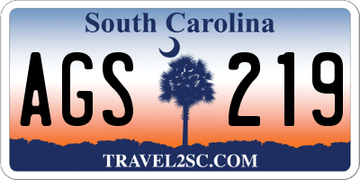 SC license plate AGS219