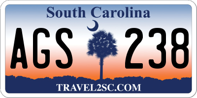 SC license plate AGS238