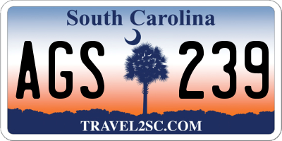 SC license plate AGS239