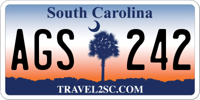 SC license plate AGS242