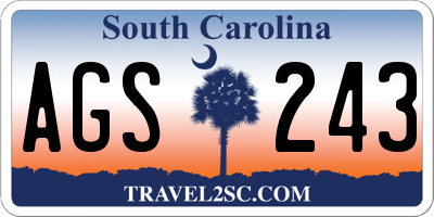 SC license plate AGS243