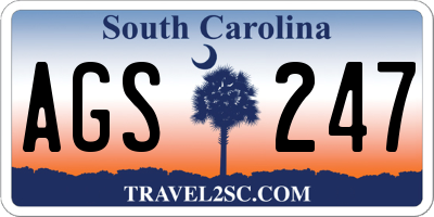 SC license plate AGS247