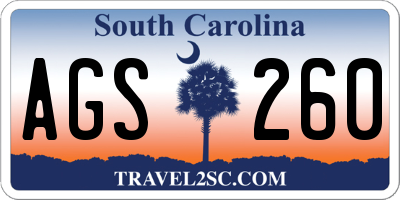 SC license plate AGS260