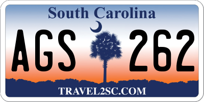 SC license plate AGS262