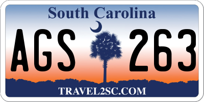 SC license plate AGS263