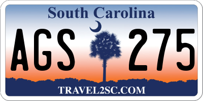 SC license plate AGS275