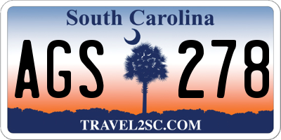 SC license plate AGS278