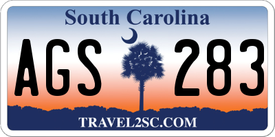 SC license plate AGS283