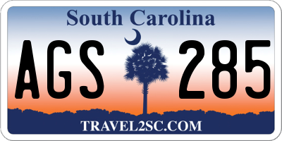 SC license plate AGS285