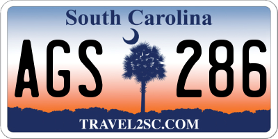 SC license plate AGS286