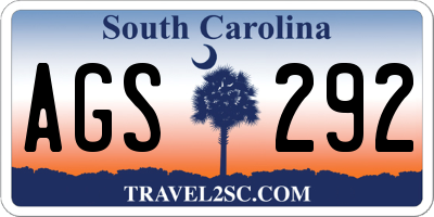 SC license plate AGS292
