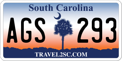 SC license plate AGS293