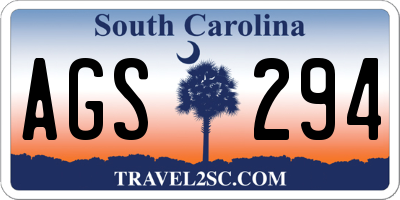 SC license plate AGS294