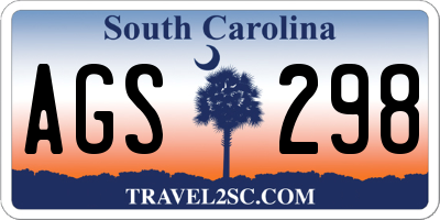 SC license plate AGS298