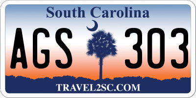 SC license plate AGS303