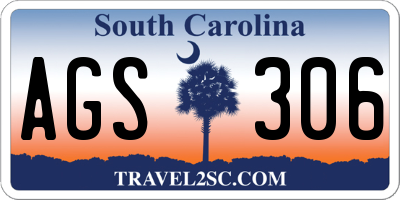 SC license plate AGS306