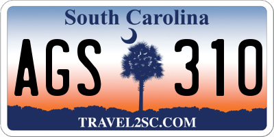 SC license plate AGS310