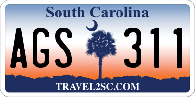 SC license plate AGS311