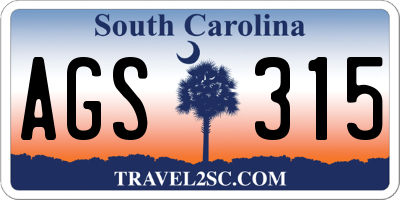 SC license plate AGS315