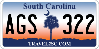 SC license plate AGS322