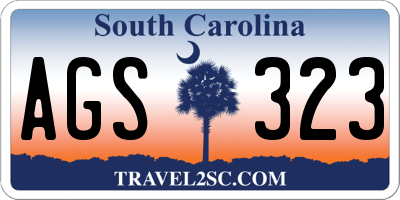 SC license plate AGS323