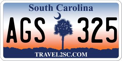 SC license plate AGS325