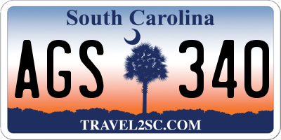 SC license plate AGS340