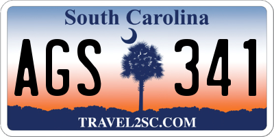 SC license plate AGS341
