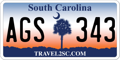 SC license plate AGS343