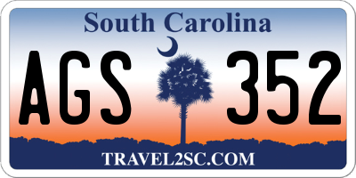 SC license plate AGS352