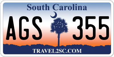 SC license plate AGS355