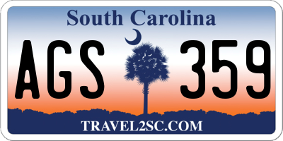 SC license plate AGS359