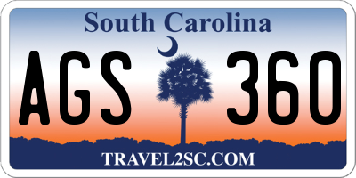 SC license plate AGS360
