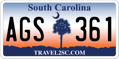 SC license plate AGS361
