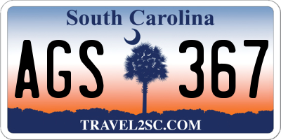 SC license plate AGS367