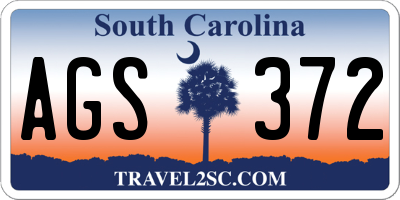 SC license plate AGS372