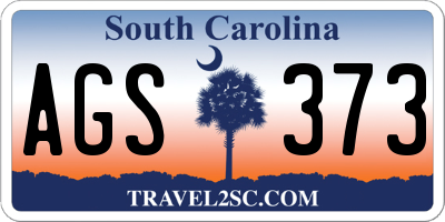SC license plate AGS373