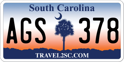 SC license plate AGS378